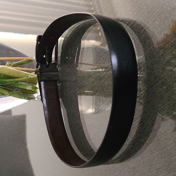 Dickies Reversible Black Brown Vegan Leather Slim Belt Boys S 22-24 Waist - Picture 2 of 14